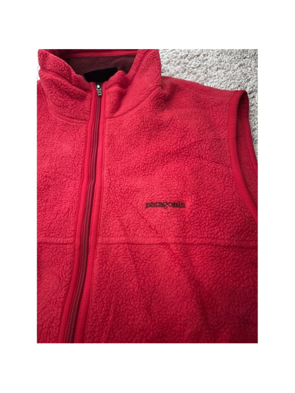 Patagonia Synchilla Fleece Vest Red Mens Small Full Zip Outdoor Gorpcore - Picture 5 of 5